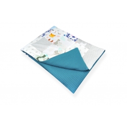 kocyk patchwork wafel turkus1