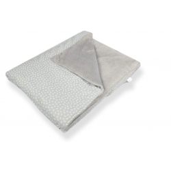 kocyk silverdots grey listki szare