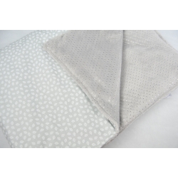 kocyk silverdots grey listki szare szczegol