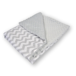 kocyk minky szary zigzag