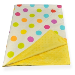 kocyk minky yellow kolorowe kropki