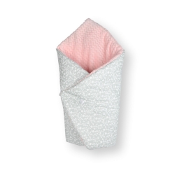 rożek wave pink kwiatki szare