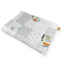 kocyk patchwork wafel szary